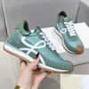 Designer Flow Runner Sneaker Men Women Scarpe per scarpe casual Allenatori in Nylon e Sneaker a pizzo in pelle scamosciata con sneaker con onde di gomma a miele più morbida con scatola con scatola