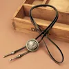 BOLO Ties Western Bolo Tie Vintage Round Bolo Tie Cowboy Cowboy Cowboy Collana Collana Makeater Catena Cowboy in pelle Cowboy cuoio 240407