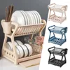 Kitchen Storage Double Layer Dish Drying Rack Drainer Sturdy Basket Sink Households Tools Organizer With Suppli C5W1