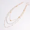 Chaînes Collier de pull léger coeur de perle en couches pour femmes cadeaux de bijoux de chaîne de mode
