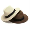 Big Head Panaman Straw hat met opvouwbare geweven plus maat 6064cm mannen Jazz Top Zonbescherming Shading 240403