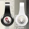 Mobiltelefonörlurar cosplay anime arknights exusiaie trådlös Bluetooth -headset över huvudsportens mobiltelefon hörlurar stöd FM TF -kortspel y240407