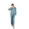 Huiskleding kanten trim pyjama's passen vrouwen sexy slaapkleding broek pakken 2 stks slaapset shirtspants casual nachtkleding los