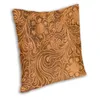 Pillow Beautiful Old Leather Cover 40x40cm Decoration 3D Print Vintage Floral Textures Throw Case For Sofa Double Side