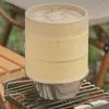 ホームキッチンピクニックバーベキュー用のダブルボイラー竹製スチーマー屋外キャンプボウルカップ