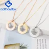 10 PCSLOT Silver Tone Rose Gold Stainless Steel Round Donut Washer Blank Dog Tag Charm Pendant Necklace CB00A014H 240407