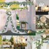 Decoratieve bloemen 2m zijde kunstmatige rozen wijnstok lvy hangende muurdecoratie rattan nep planten slinger touw romantisch trouwhuis