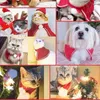 Hundebekleidung Haustier Santa Cape Dogs Katzen Cosplay Hooded Poncho mit Pompoms Winterkleidung für Weihnachtsfeier -Thema Reisespaziergang