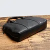 BROCKASSER HÖGA SVART Black A4 Full Grain äkta läder 14 '' Laptop Executive Office Men Portfölj Portfölj Messenger Bag M30063