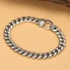 S925 Sterling Silver Guochaofeng zware industrie creëert zes karakter Truth Cubaanse armband Thai Punk Hip Hop Chain 440K