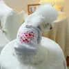 Vestuário para cães Love Heart Impresso coletes de dois pés cinza Button aberto roupas de estimação com tração fantasia de fivela chihuahua roupas