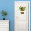 Flores decorativas do cabide da porta cesta grinaldas artificiais plantas dianteiras decoração de parede para casa