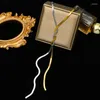 Ketten Eilieck 316L Edelstahl Gold Silber Farbkreuzung Langes Halskette für Frauen übertrieben Kette Schmuckparty Hochzeitsgeschenk
