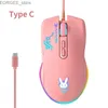 Type de souris C Interface RVB Running Light Macro Definition Game Wired Game Mouse Y240407