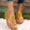 Sandaler för kvinnor 2024 Ladies Summer Vintage Wedge Beach Slippers With Toe Platform Flower Decoration Are Offer