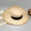 Wide Brim Hats Bucket New style womens oversized hat large 20cm Raffia Sun wide beach soft straw wholesale direct shipping Q240403