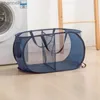 Cestas de armazenamento cesto de lavanderia em camadas grande dobrável 2-3 roupas sujas divididas com maçane