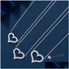 Colliers pendents t Collier sier en forme de coeur taille de cœur FL de la clavicule diamant chaîne de lumière de lumière