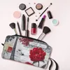 Förvaringspåsar anpassade Frankrike Paris Eiffel Tower Travel Cosmetic Bag Women Flower Pink Makeup toalettartiklar Organiser Ladies Beauty Dopp Kit