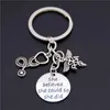 Keychains Citavos 1PC Setinga estetoscópio Caduceus Chave -chave Chavening Doctor Physicians Medical Titlder Keychain Jóias Q240403