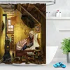 Shower Curtains Bear Reading Book In Bed Fabric Bath Bathroom Curtain Set Uniqued