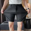 Korean Style Mens Summer Casual Elastic Force Shorts/Male Slim Fit High Quality Business Thin Suit Shorts Plus size 29-36 240329