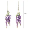 Fleurs décoratives Wisteria Wisteria Fleur Matériel de plafond de mariage El Hall Wall Supplies Sanging Decoration Silk