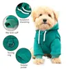 Dog Apparel Winter Hoodie Sweatshirts With Pockets Warm Clothes For Small Dogs Chihuahua Coat Clothing Puppy Cat Hoody(S-XL Grey)