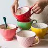 Aslets en céramique tasses à café tasse de petit-déjeuner mignon ménage mignon ménage grande capacité à avoine tasse de farine de floc
