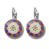 Orecchini per borchie Murano Millefiori Multicolour Flower Glass Cabochon Gioielli per ganci francesi per donne Regali regalo all'ingrosso