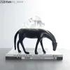 Konst och hantverk Harts Animal Decorative Ornament Horse Statue Sculpture Decoration Crafts Knickknacks Fiurines Home Decor Accessories IFTL2447