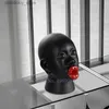 Konst och hantverk Harts Abstrakt Human Sculpture Black Person Red Lips African Style Staty Human Face Handicraft Furnishins Home DecorationsL2447