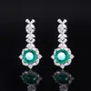 Designer Imitation Emerald Studs S925 Silver 10x10mm Stone Fashion Jewelry Vivid Green Accessories