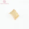 Brincos de pântano (2645) 6pcs 13x13mm 24k Color Gold Brass Square Pins de alta qualidade Acessórios para descobertas de jóias DIY