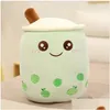 Plush Pillows & Cushions Cute Cartoon P Toys Bubble Tea Cup Shaped Pillow Soft Back Cushion Creative Funny Boba Pearl Milk Gifts For K Dhkth