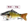 Proaovao Fishing Lure 6 сегментов Жизненные форели с плаванием Multi Coverted Artificial Bait Crankbait жесткая углеродная сталь Tre 240327