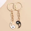 Anahtarlıklar Landards yin Yang Tai Chi Keychain BFF En İyi Arkadaşlar Çift Eşleştirme Setleri Kadınlar Erkekler Keyring Hediye Q240403