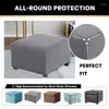 Stol täcker rektangel Polar Fleece Foot Pall Cover Stretch Ottoman Slipcover All-Inclusive Bench Footrost Fall för hemmöbler Protector