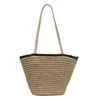 Daily Wear Beach Bags Summer Bag Large Capacity One Shoulder Tote Forest Series Bamboo Woven Grass Simple Handheld