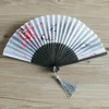 Decorative Figurines Chinese Style Foldable Female Hand Fan Ladies Ancient Craft Silk Folding Abanicos Para Boda De Mano Eventail A Main