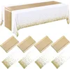 Nappe en plastique jetable en tissu jetable Rose Gold 6 Couvercle de siège 108 pouces coureur de satin pour la fête de mariage