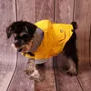 Dog Apparel Stylish Pet Rainwear Skin-friendly Two-leg Yellow Warm Puppy Hooded Rain Jacket Easy-wearing