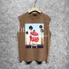 Mens Tshirt 디자이너 민소매 조끼 브랜드 무거운 듀티 오래된 씻은 티 느슨한 피팅 캐주얼 탑 문자 인쇄 된 오버 사이즈 탱크 탑.