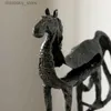 Arts and Crafts Creativity Metal Horse Handicraft Furnishins Animal Statue Hollow Out Zinc Marble Address Abstract Simulation Animal DecorationL2447