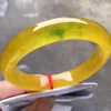 Bangle natural jadeita rara jade amarelo flutuante cor verde requintada pulseira perfeita pulseiras lidando jóias finas