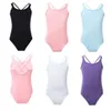 Flickor balettdans gymnastik leotard barn barn spaghetti rem crisscross balett tutu klänning bodysuit baddräkt danskläder 240401