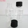Bouteilles de rangement 100pcs 60 ml de bouteille vide en plastique Liquide avec ligne d'échelle d'impression mini capuchon à l'épreuve des enfants pour e liquides