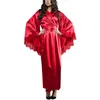 Home Clothing Satin Silk Kimono szata łazienka Suknia ślubna Jesienna Elegancka cienkie piżamę damskie sukienka domowa 2024L2403