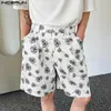 Incerun koreansk stil stiliga män shorts blommor tryckt lös casual elegant manlig allmatch som säljer s5xl 240407