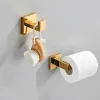 Set Golden Bathroom Hardware Set Accessories Whole Stainless Steel Paper Holder Bathroom Bar Towel Rack Rail Nail Installation Shelf